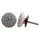 Black And White Striped Ceramic Knob